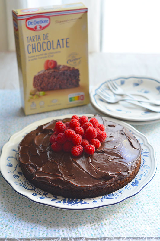 Tarta de chocolate con ganache de chocolate