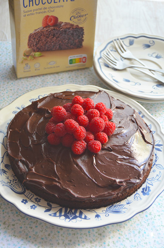 Tarta de chocolate con ganache de chocolate