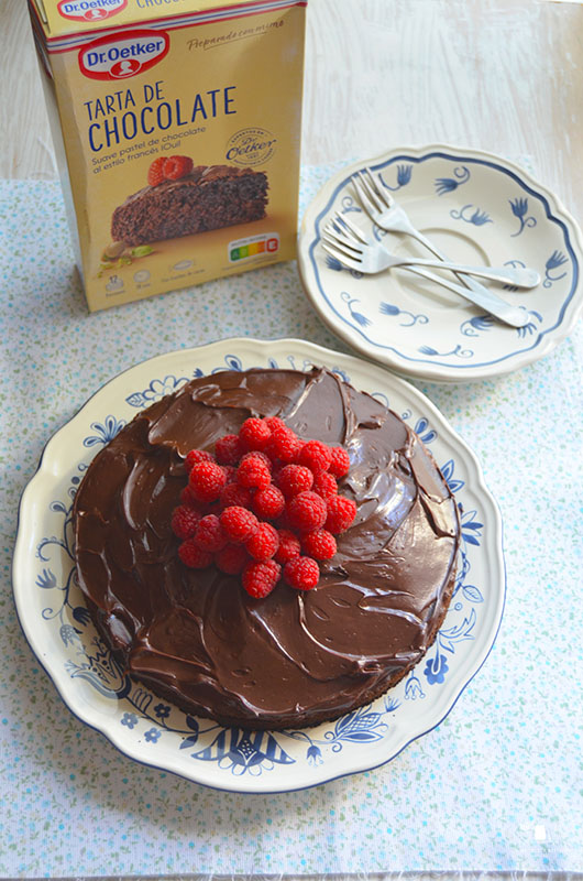 Tarta de chocolate con ganache de chocolate